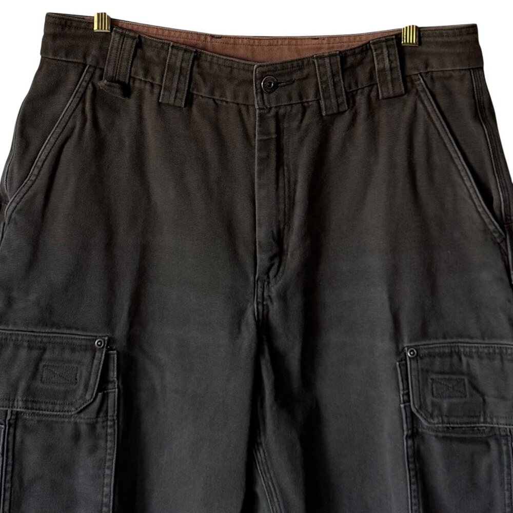 Duluth Trading Co Sz 36 Cargo Carpenter Shorts Utility Heavyweight Pockets Green - Picture 3 of 15